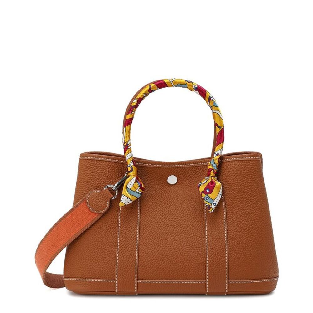 Tiffany & Fred Paris Fold-Over Smooth Leather Crossbody, Caramel